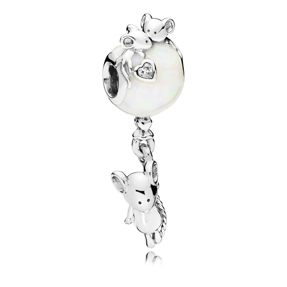 Pandora Mouse &amp; Shimmering Balloon Dangle Charm