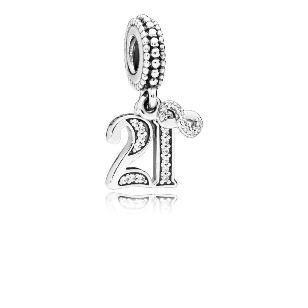 Pandora 21 Years Of Love Clear Cz Silver Dangle