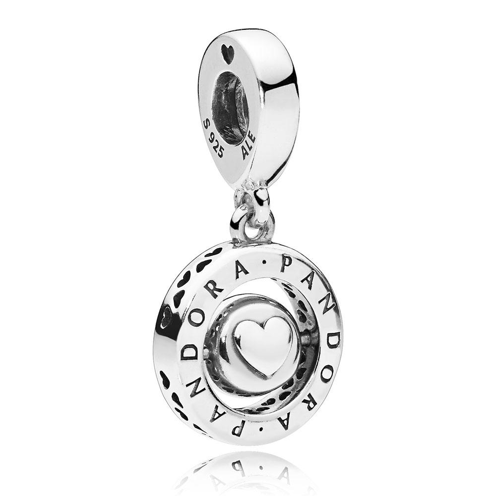 Spinning Pandora Logo & Pave Dangle Charm - Stylessence Fine Jewellery