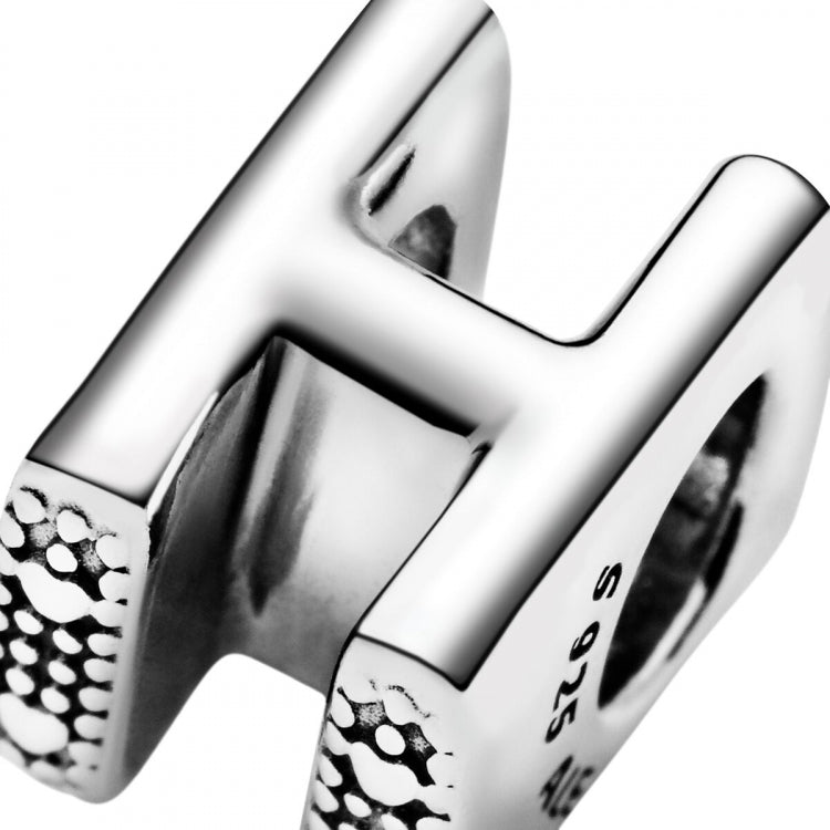 Pandora Letter H Charm In Sterling Silver