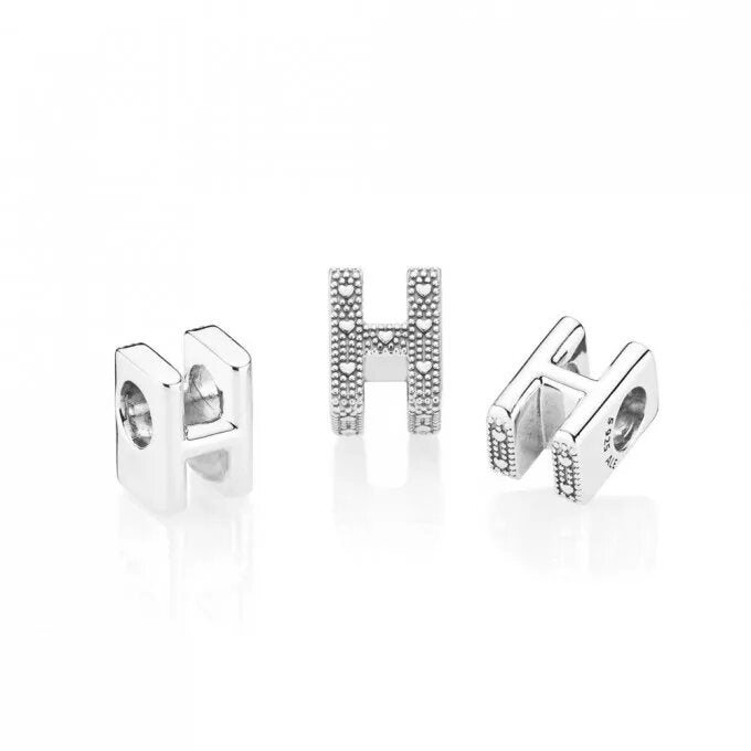 Pandora Letter H Charm In Sterling Silver