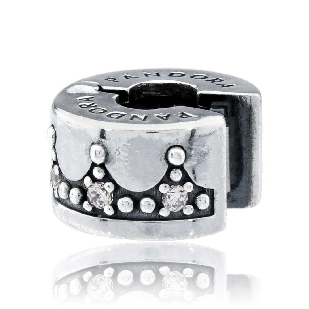 Pandora Silver Dazzle Regal Crown Clip Charm Pendant