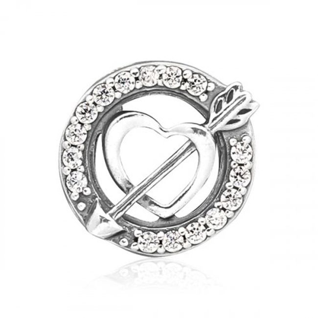 Pandora Asymmetric Heart &amp; Arrow Charm
