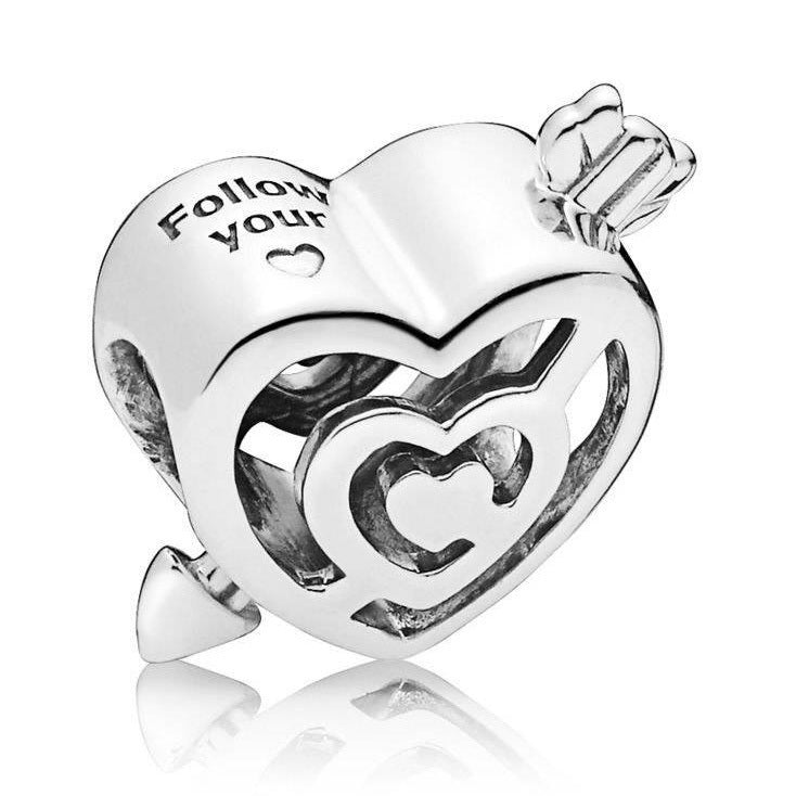 Pandora Openwork Heart Labyrinth &amp; Arrow Charm