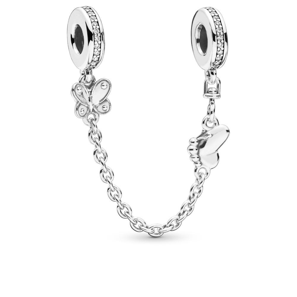 Pandora Butterfly Safety Chain In Sterling Silver With 46