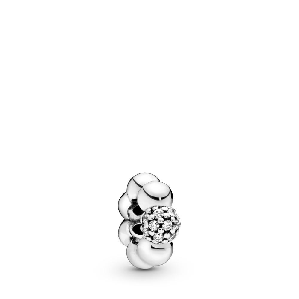Pandora Sterling Silver Spacer With Clear Cubic Zirconia