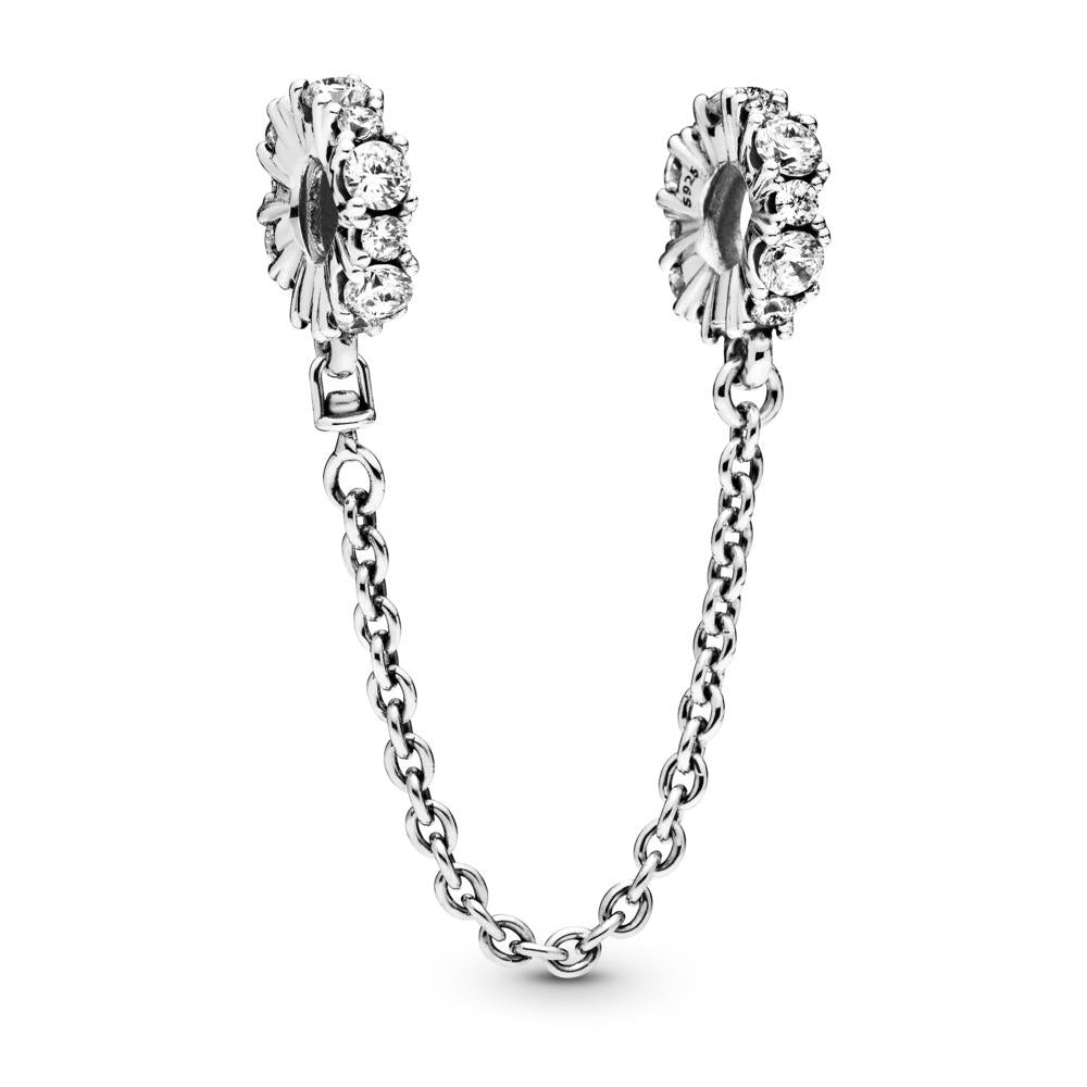 Pandora Sterling Silver Safety Chain With Clear Cubic