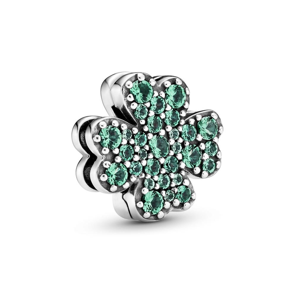 Pandora Pave Four-Leaf Clover Clip Charm