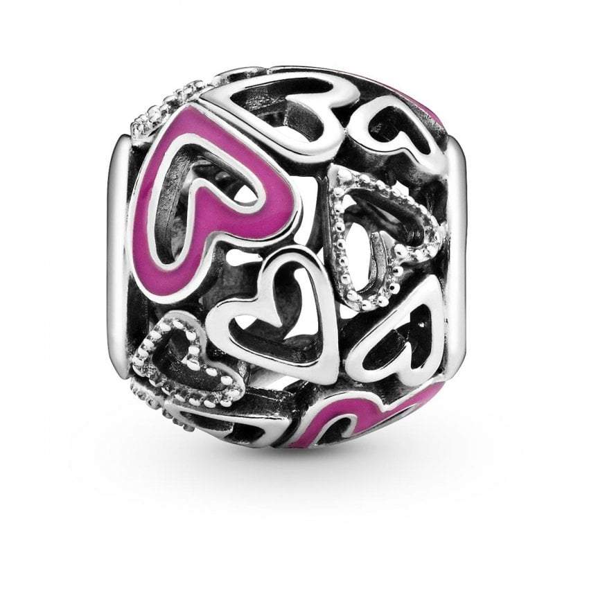 Pandora Pink Openwork Freehand Heart Charm