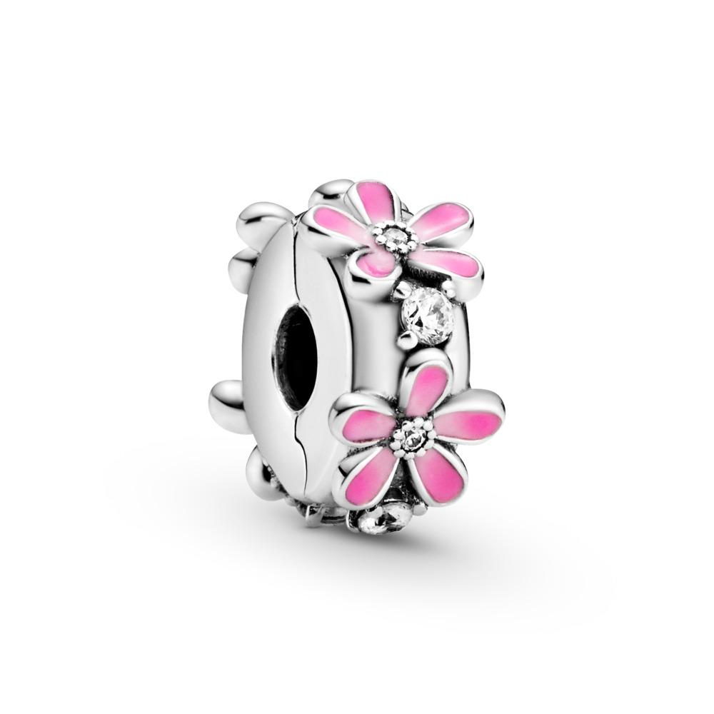 Pandora Pink Daisy Flower Clip Charm