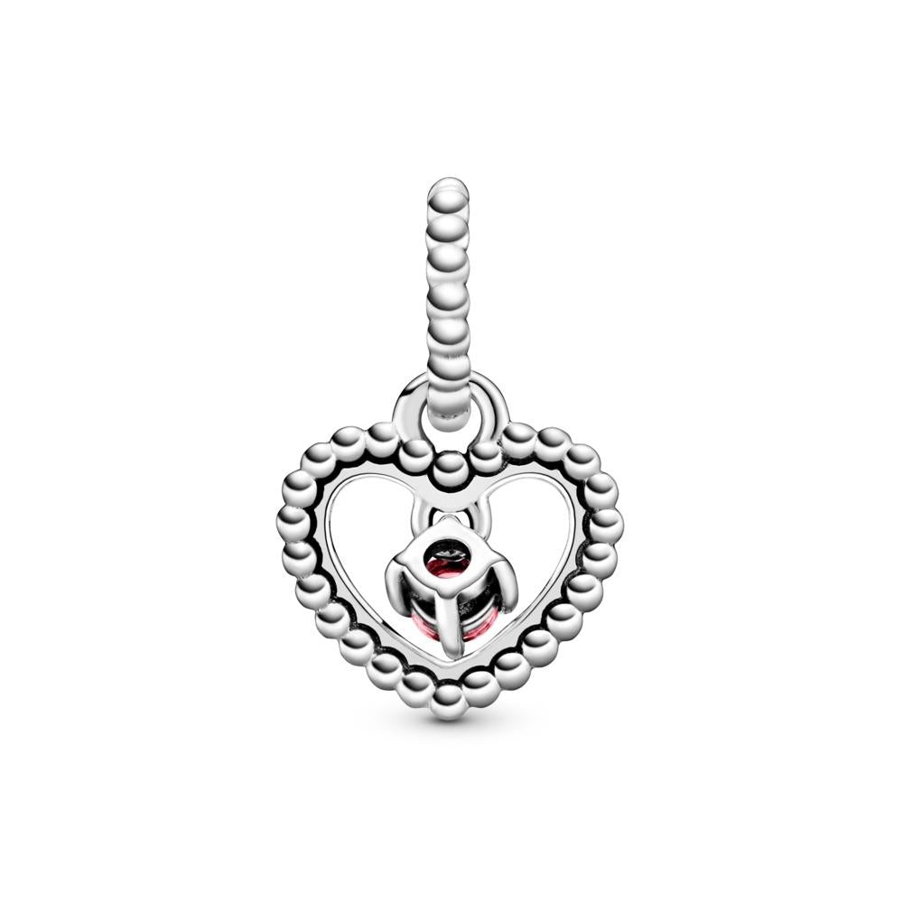 Pandora Heart Sterling Silver Dangle With Petal Pink