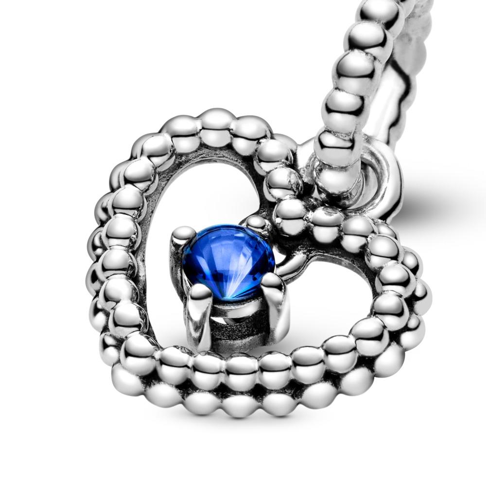 Pandora Heart Sterling Silver Dangle With Royal Blue