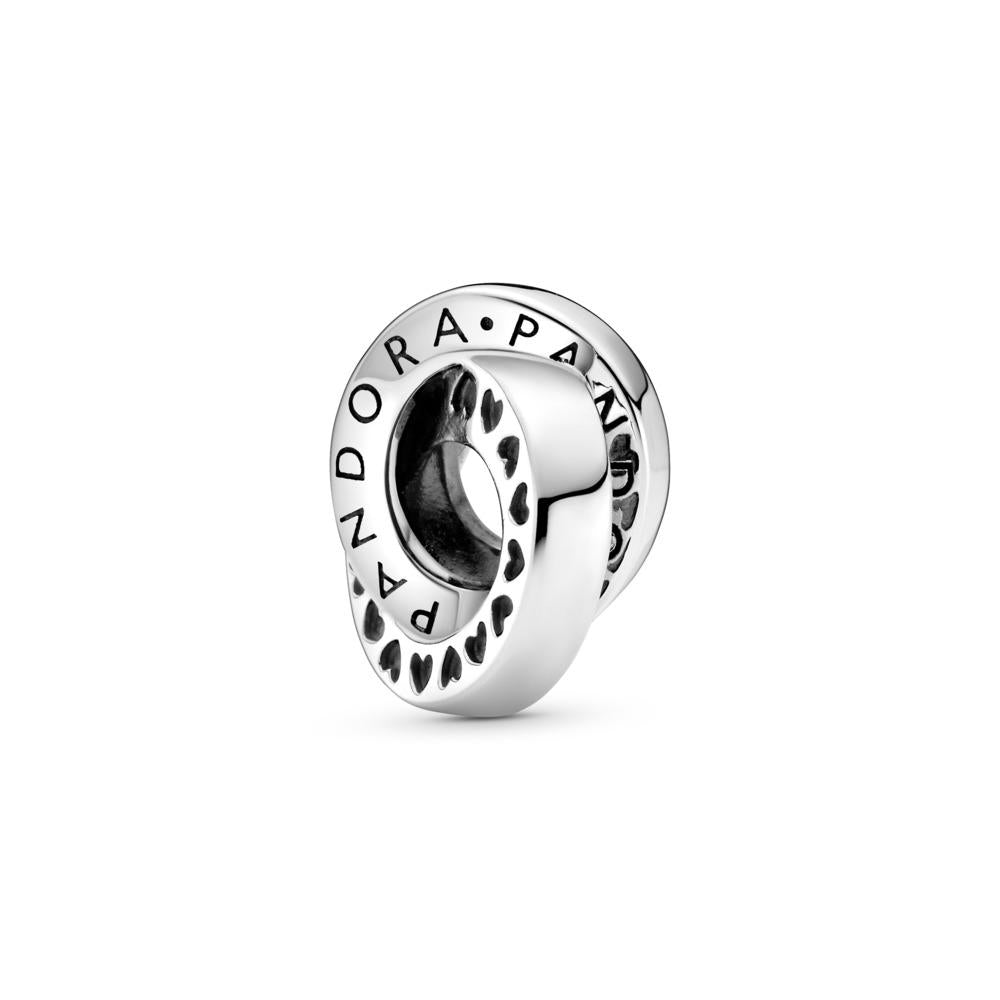 Pandora Logo &amp; Heart Bands Spacer Charm