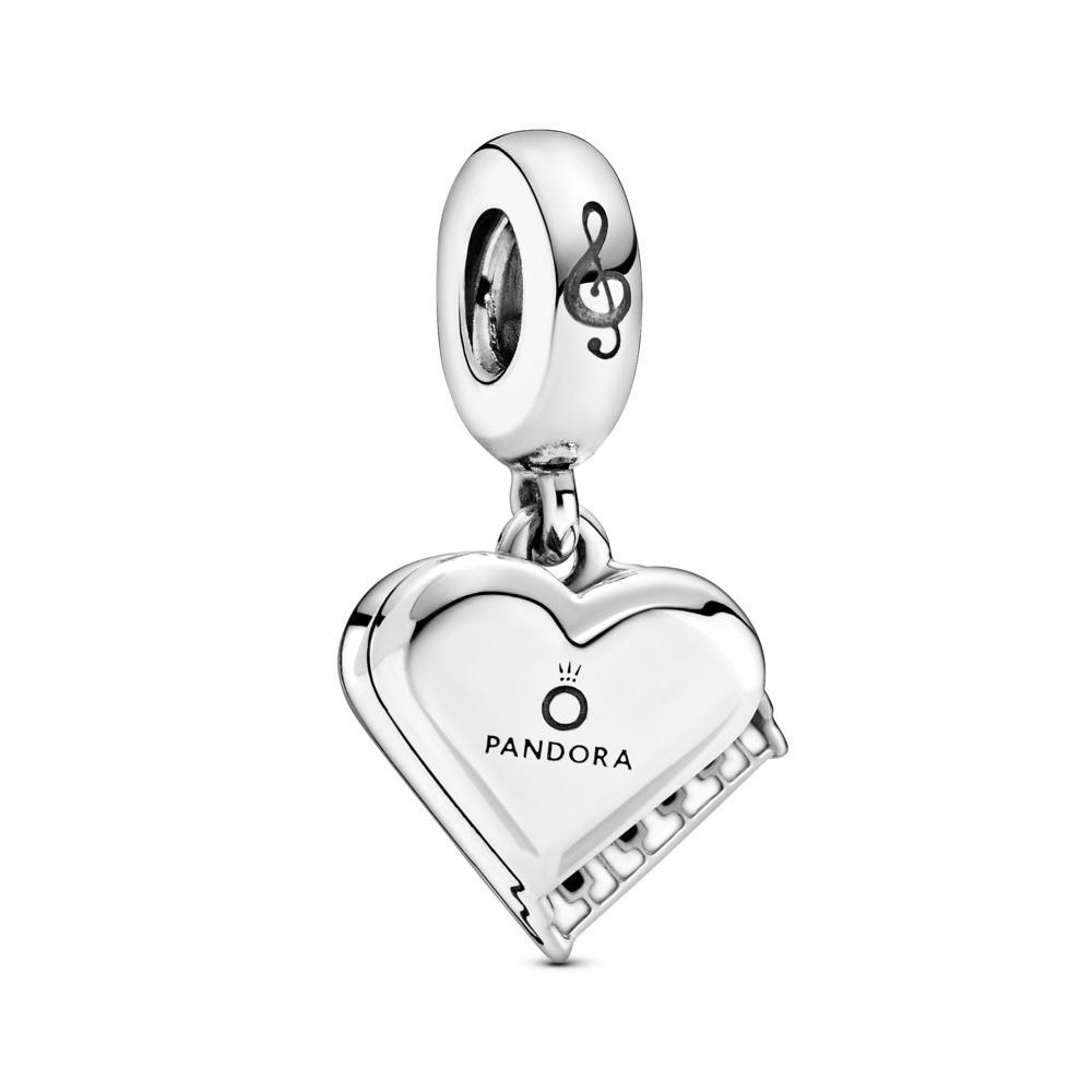 Pandora Piano Sterling Silver Dangle With Black And