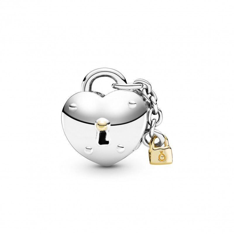 Pandora Two-Tone Heart and Lock Charm