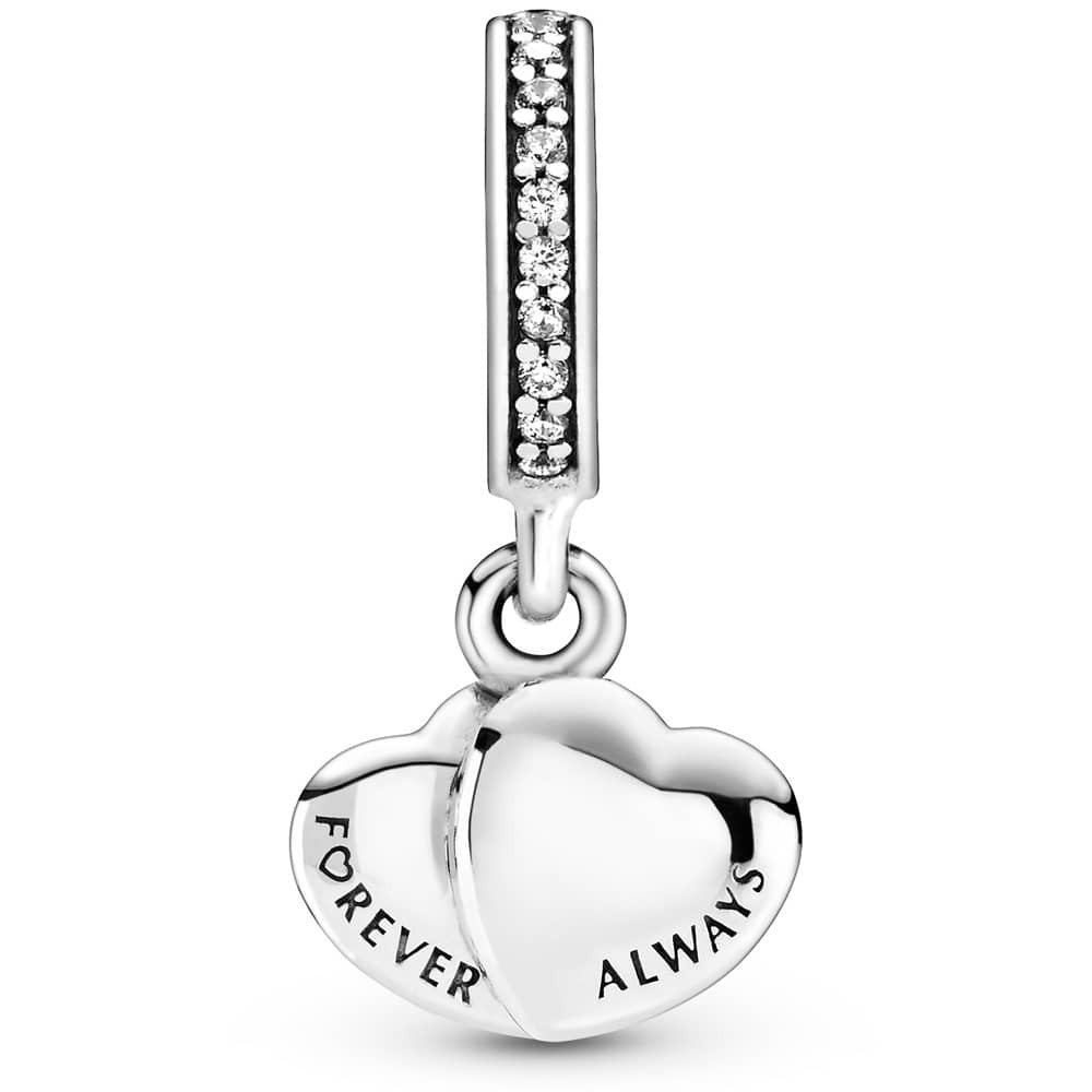 Pandora Two-Tone Double Heart Dangle Charm