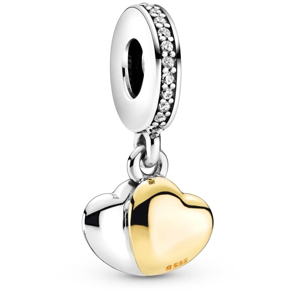 Pandora Two-Tone Double Heart Dangle Charm