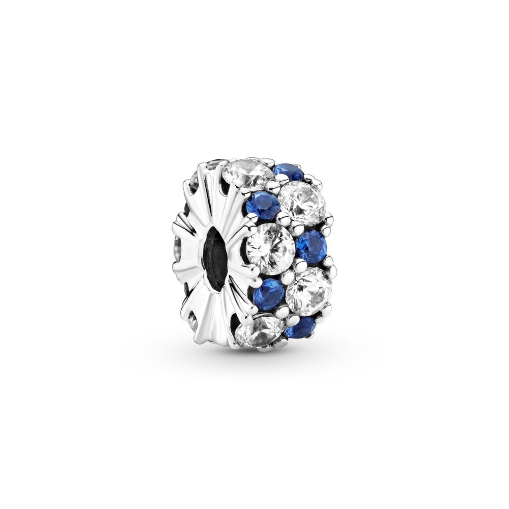 Pandora Clear &amp; Blue Sparkling Clip Charm