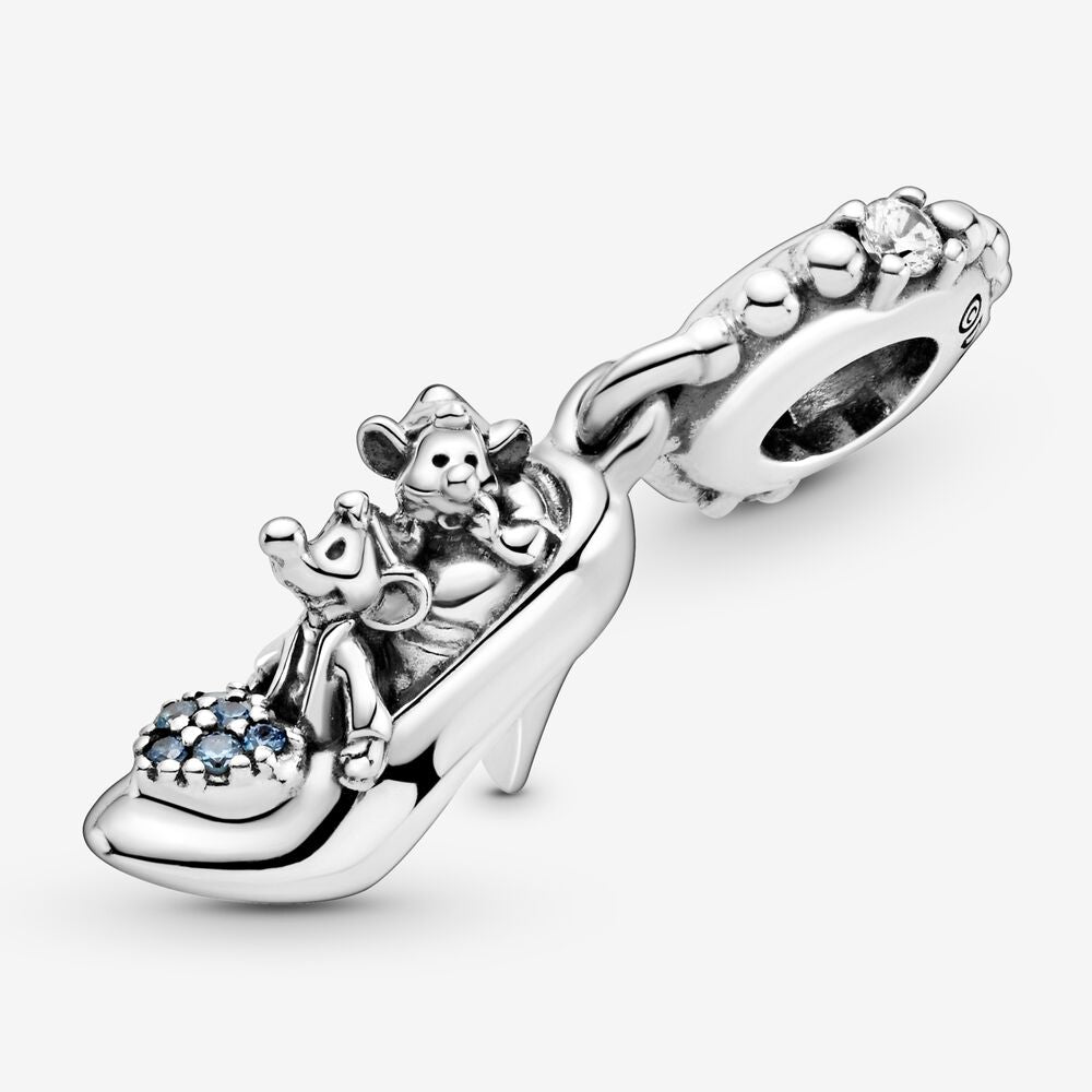 Pandora Disney Cinderella Glass Slipper &amp; Mice Dangle Charm