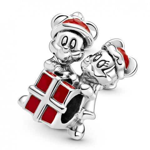 Pandora Disney Mickey Mouse and Minnie Mouse Present Charm
