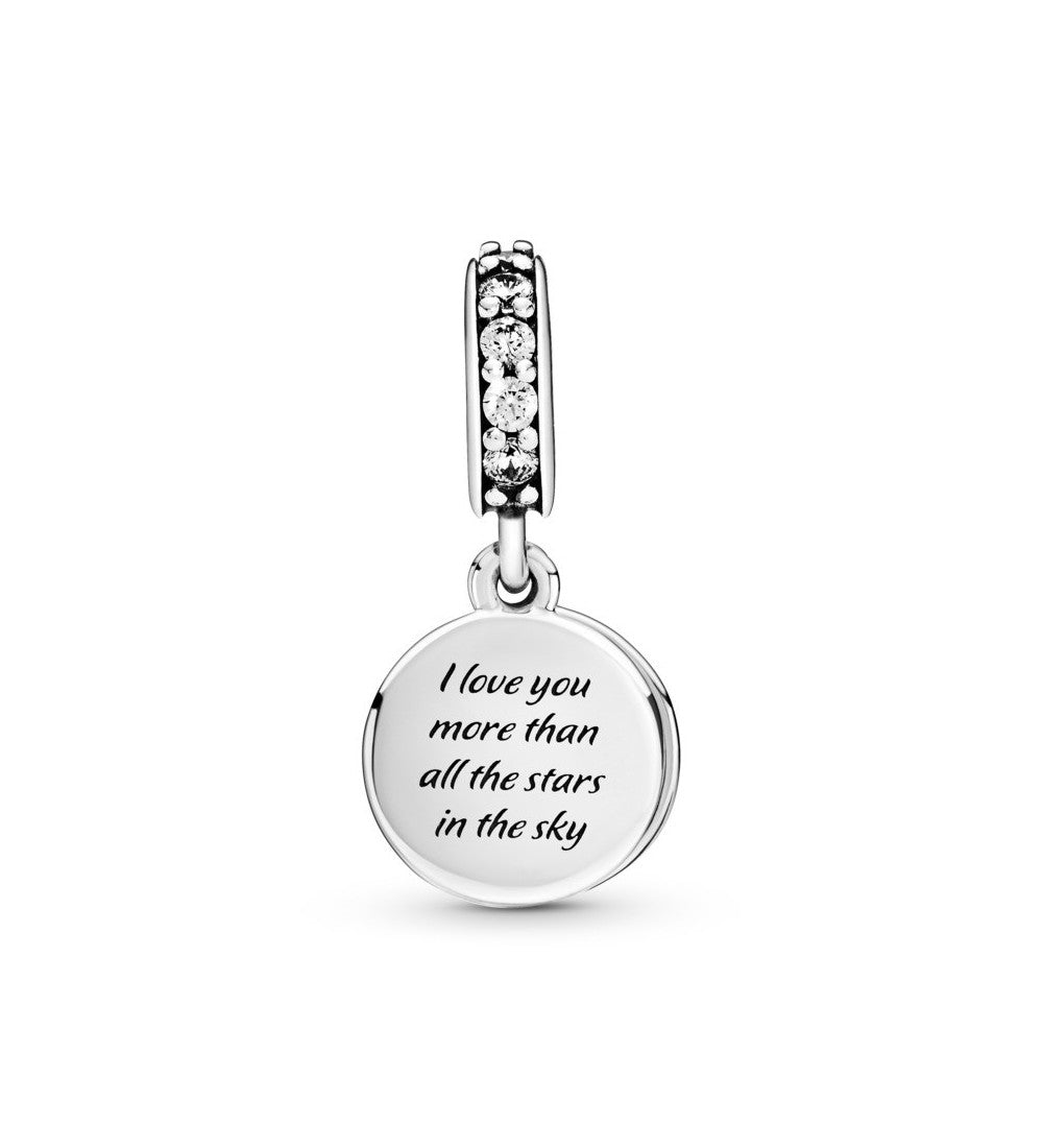 Pandora Blue Night Sky Crescent Moon &amp; Stars Dangle Charm