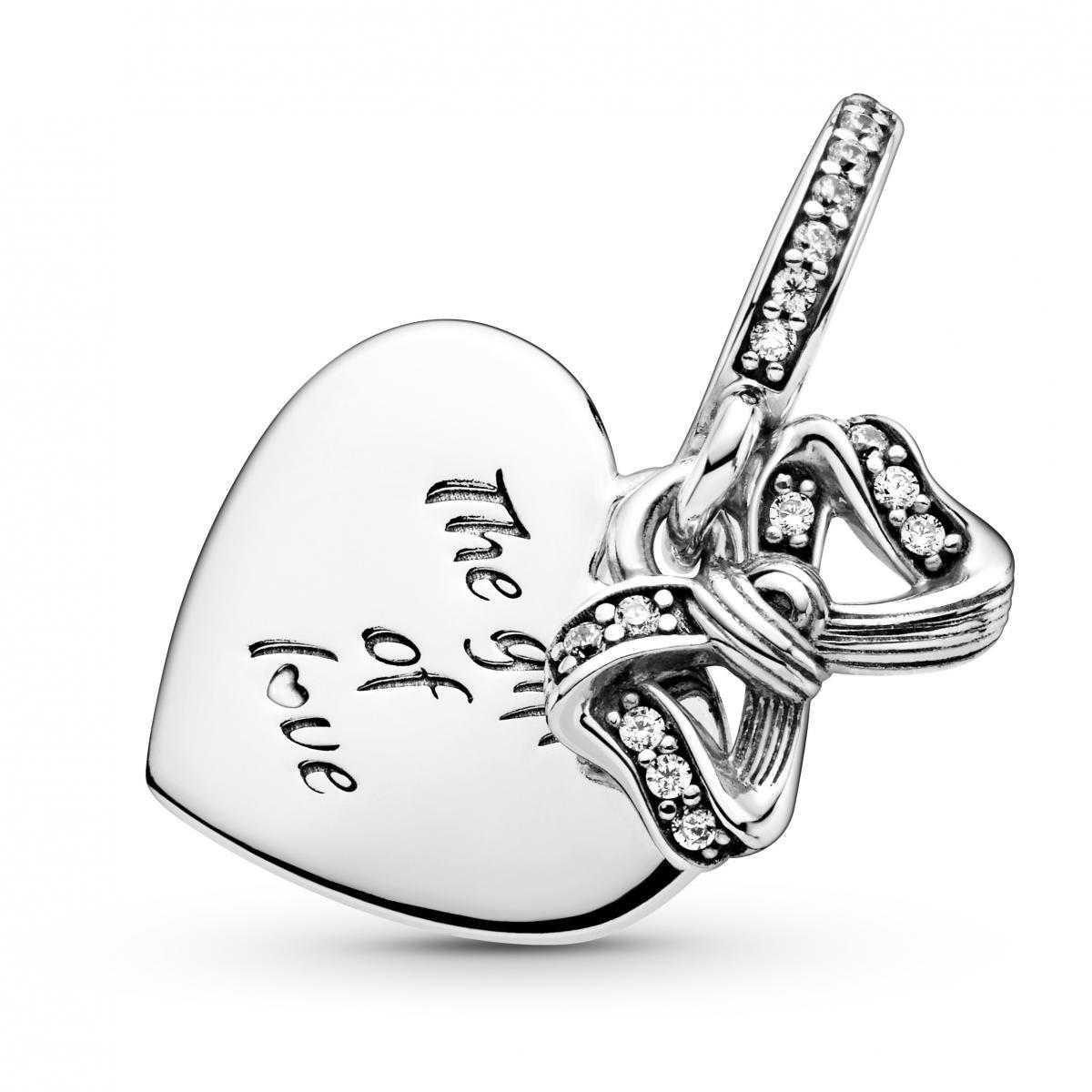 Pandora Bow &amp; Love Heart Dangle Charm