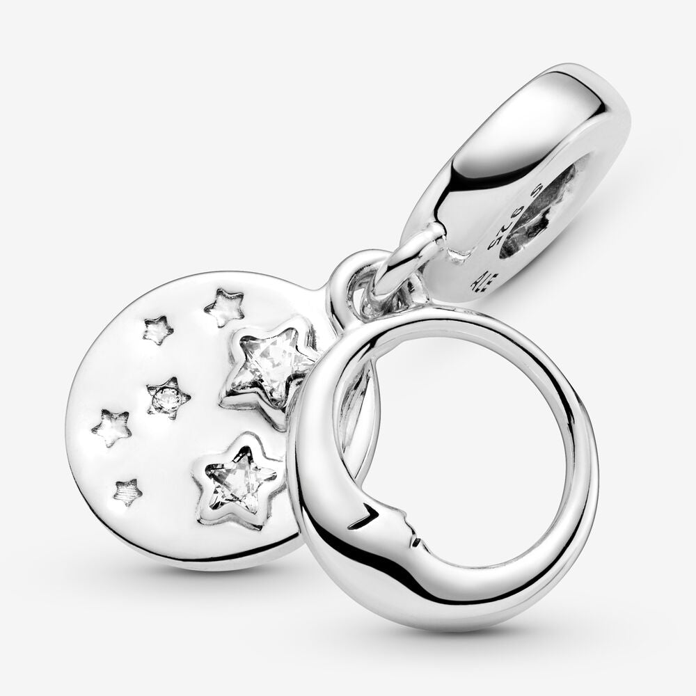 Pandora Sleeping Moon and Stars Dangle Charm