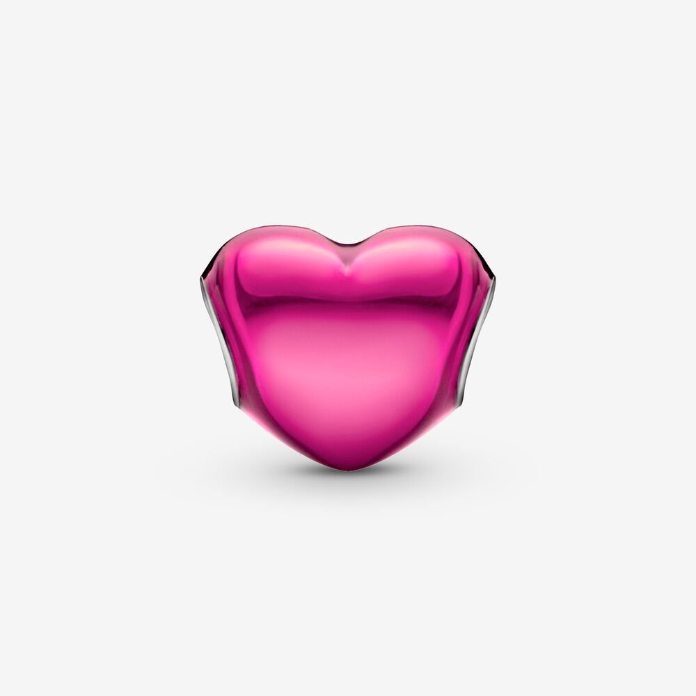 Pandora Pink Metallic Heart Charm