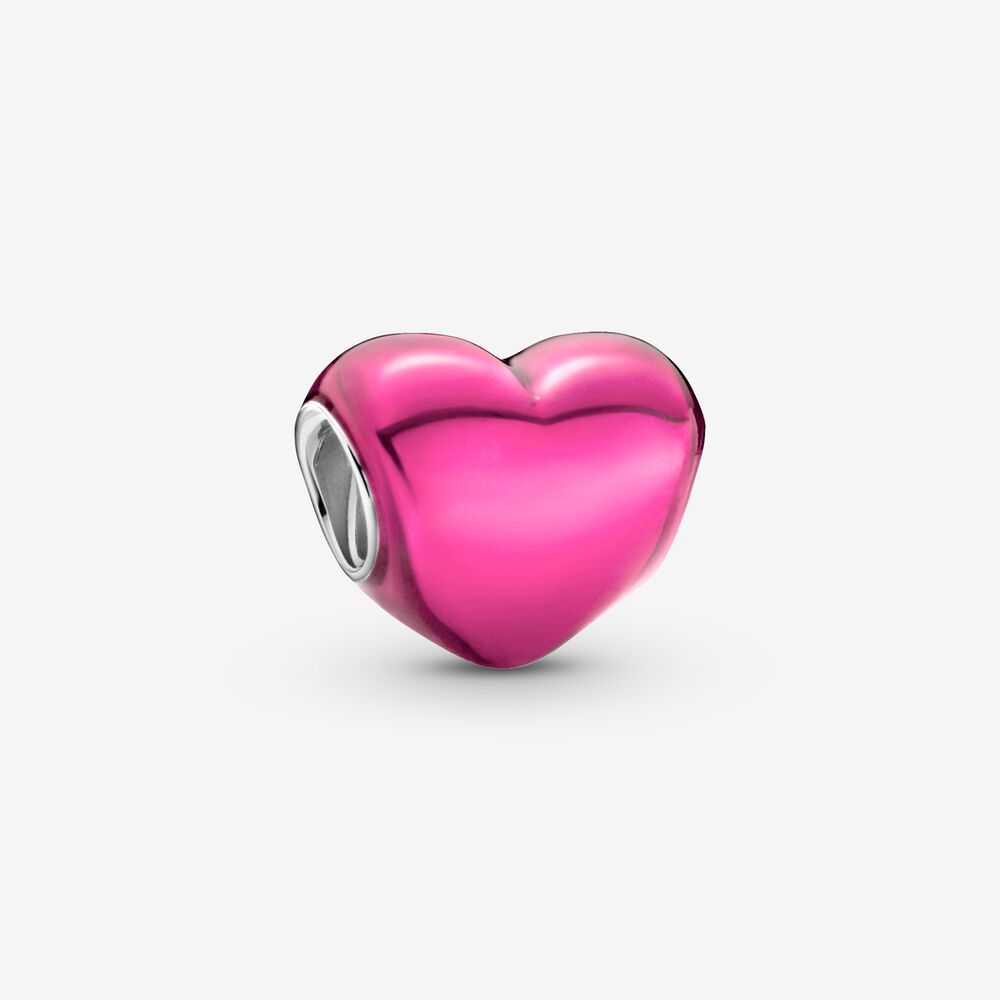 Pandora Pink Metallic Heart Charm