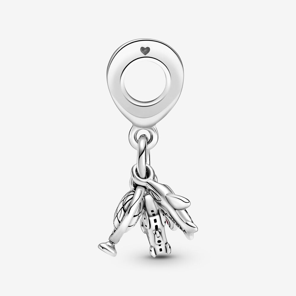 Pandora Airplane, Globe &amp; Suitcase Dangle Charm