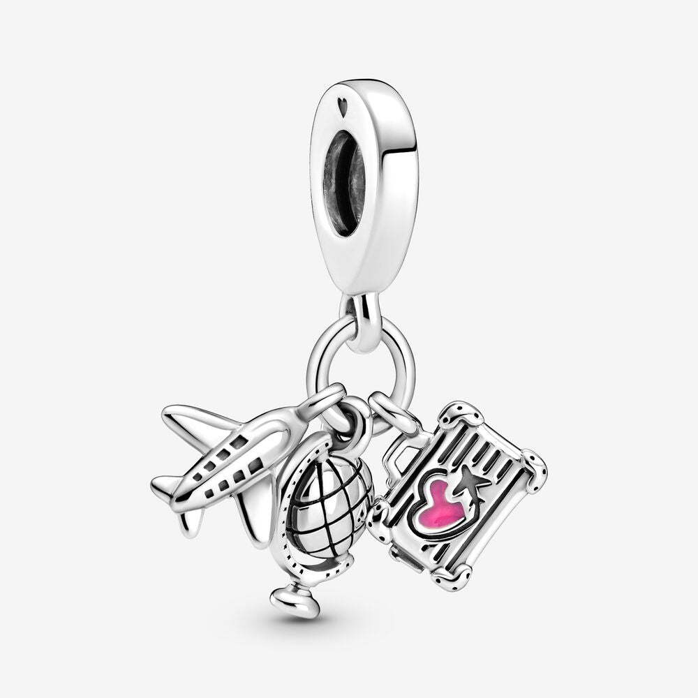 Pandora Airplane, Globe &amp; Suitcase Dangle Charm