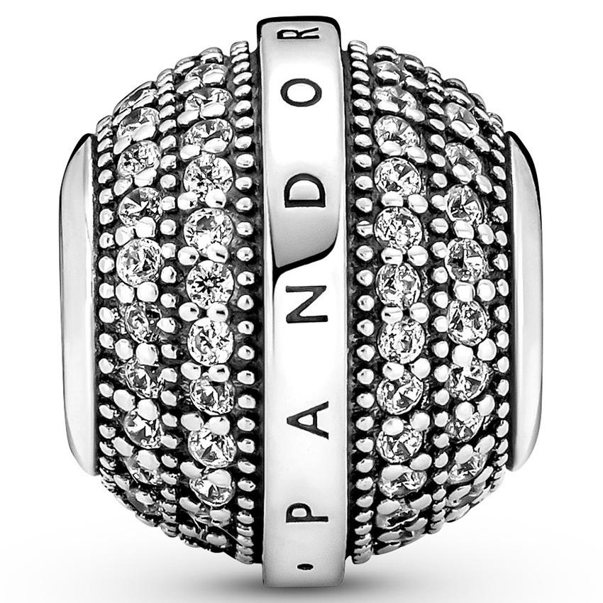 Pandora Pave &amp; Logo Charm