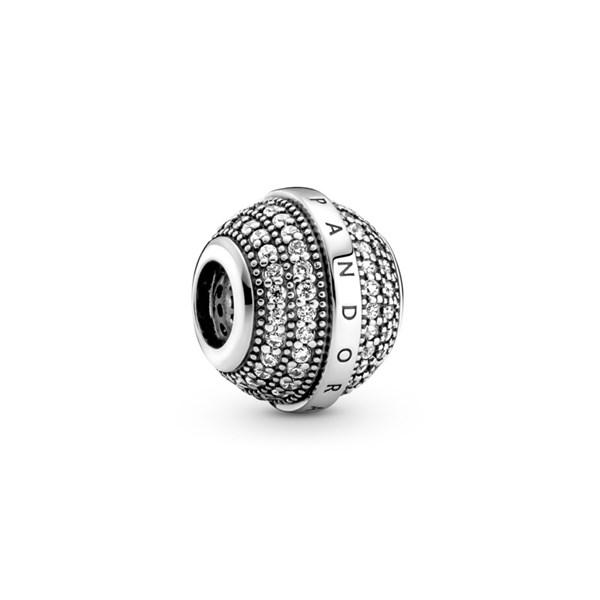 Pandora Pave &amp; Logo Charm