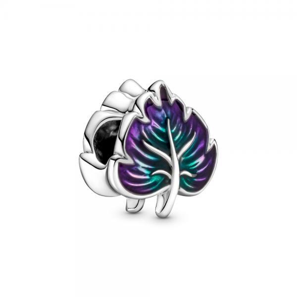 Pandora Purple &amp; Green Leaf Charm