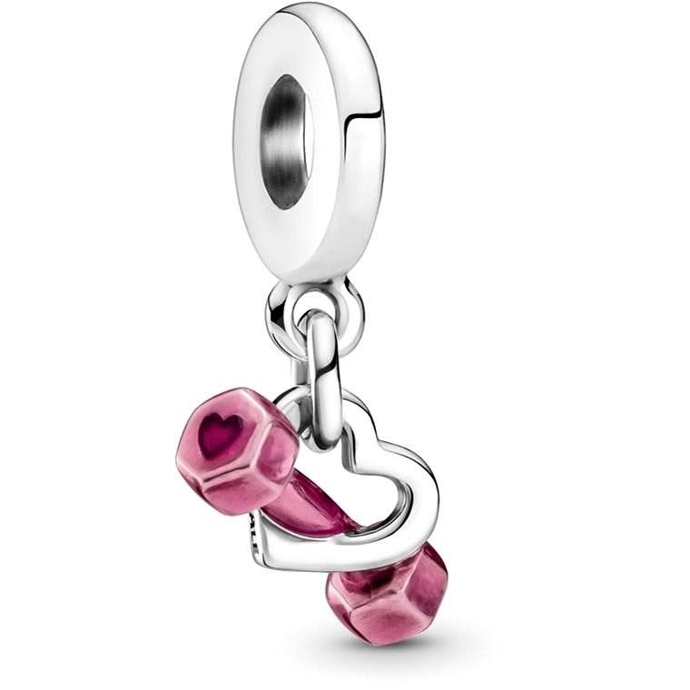 Pandora Dumbbell &amp; Heart Dangle Charm