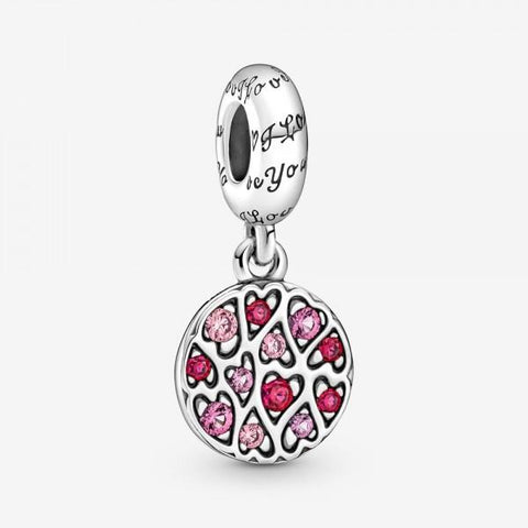 Pandora Sparkling Heart Pattern Dangle Charm