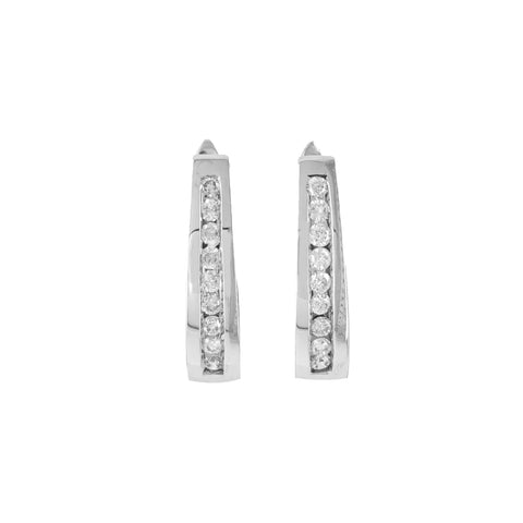 10k Yellow and White Gold Huggy Earrings