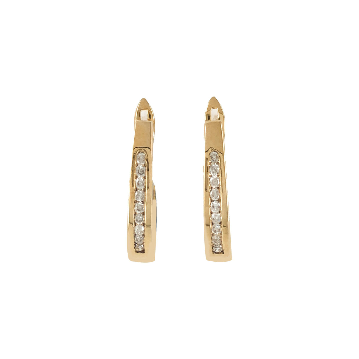 10k Yellow Gold Diamond Cut Huggy Earrings