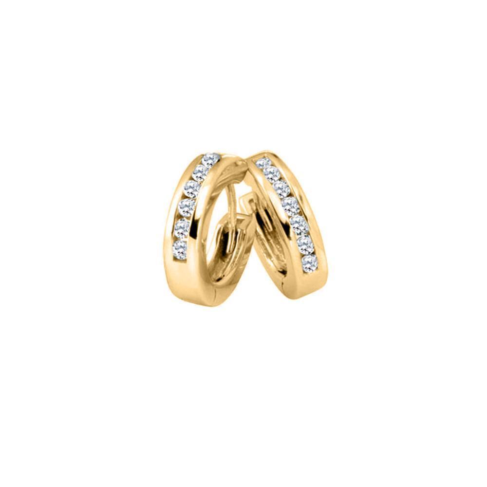 Diamond Classic Huggies set with 0.25tdw in 10K Yellow Gold