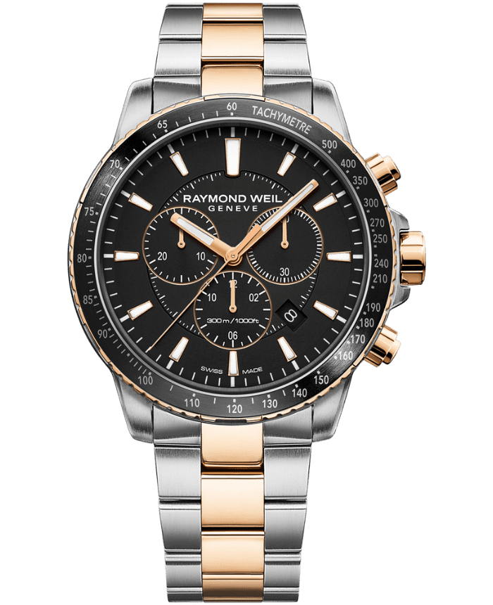 Raymond Weil 8570-SP5-20001 Tango 300 Men&#39;s Quartz Chronograph Classic Two-Tone Rose Gold Watch