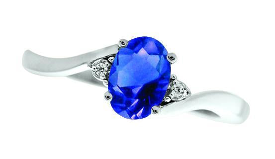 September Birthstone Ring with Diamond Accent set in 10K White Gold 87190910