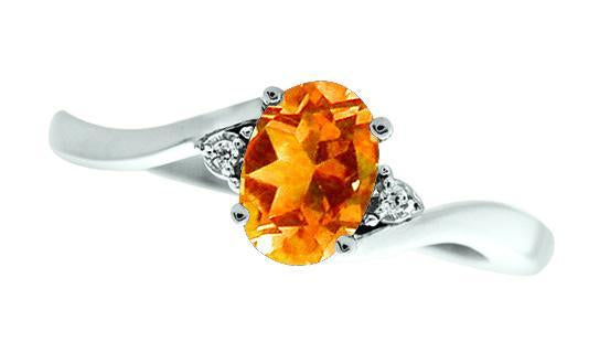 November Birthstone Ring with Diamond Accent set in 10K White Gold 87191110