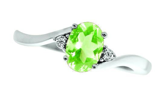 August Birthstone Ring with Diamond Accent set in 10K White Gold 87190810