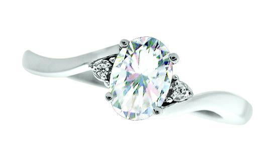 April Birthstone Ring with Diamond Accent set in 10K White Gold 87190410