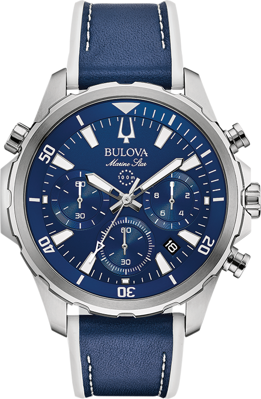 Bulova Marine Star Quartz Mens Watch 96B287