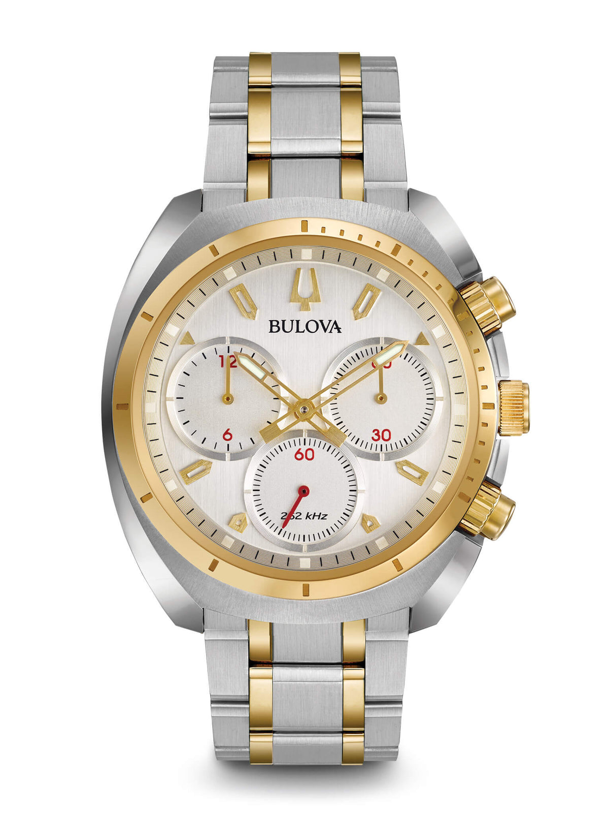 Bulova Curv Collection Chronograph Quartz Silver Dial Men&#39;s Watch 98A157