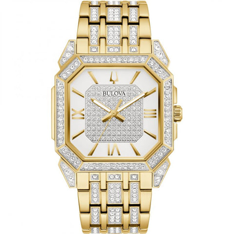Bulova Crystal Octava Square Quartz Men's Watch 98A295