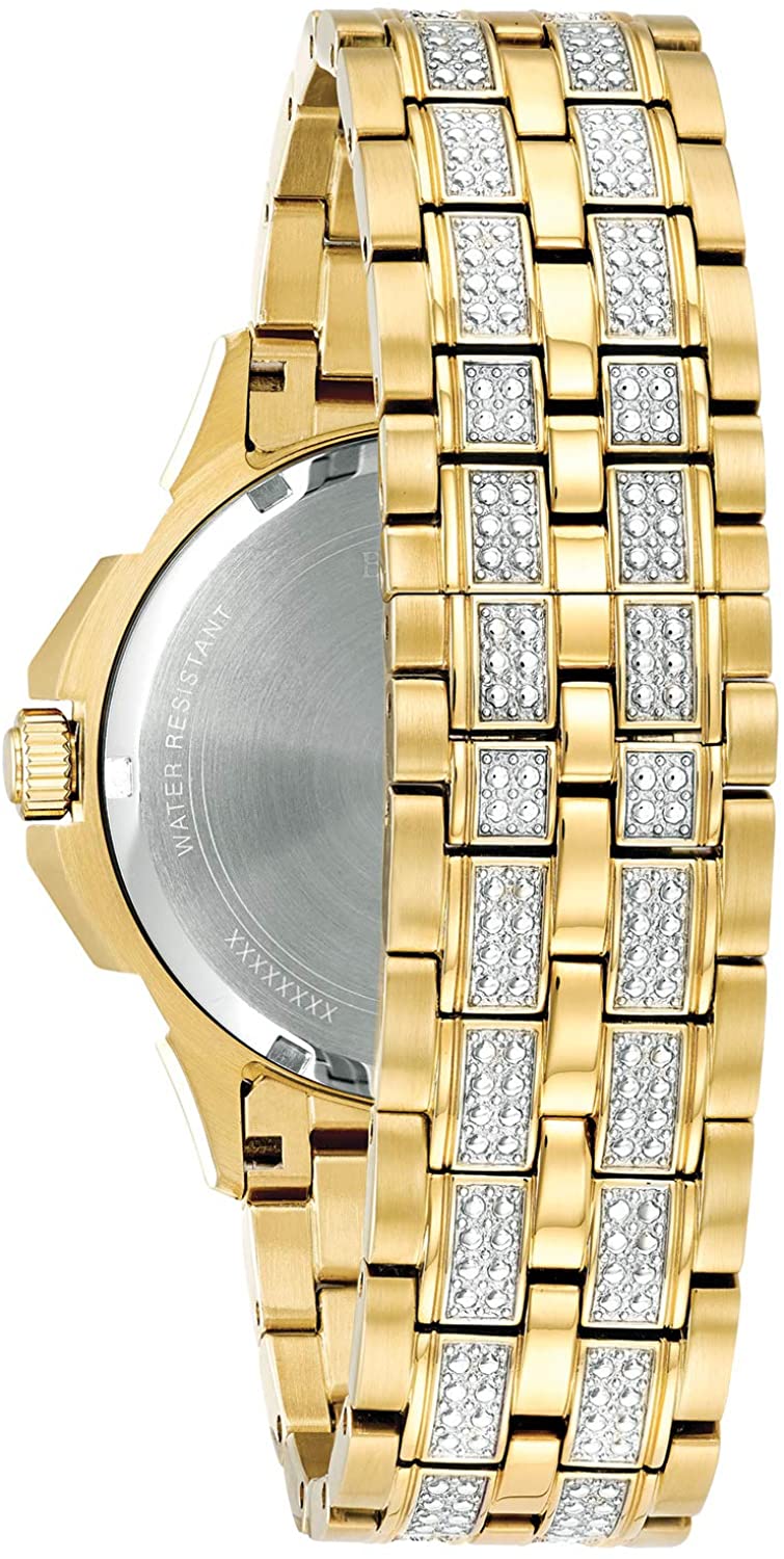 Mens watch with online swarovski crystals