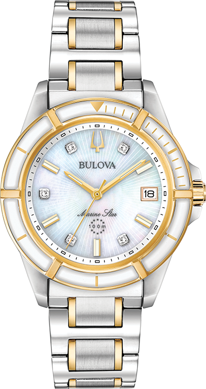 Bulova Marine Star Quartz Womens Watch 98P186