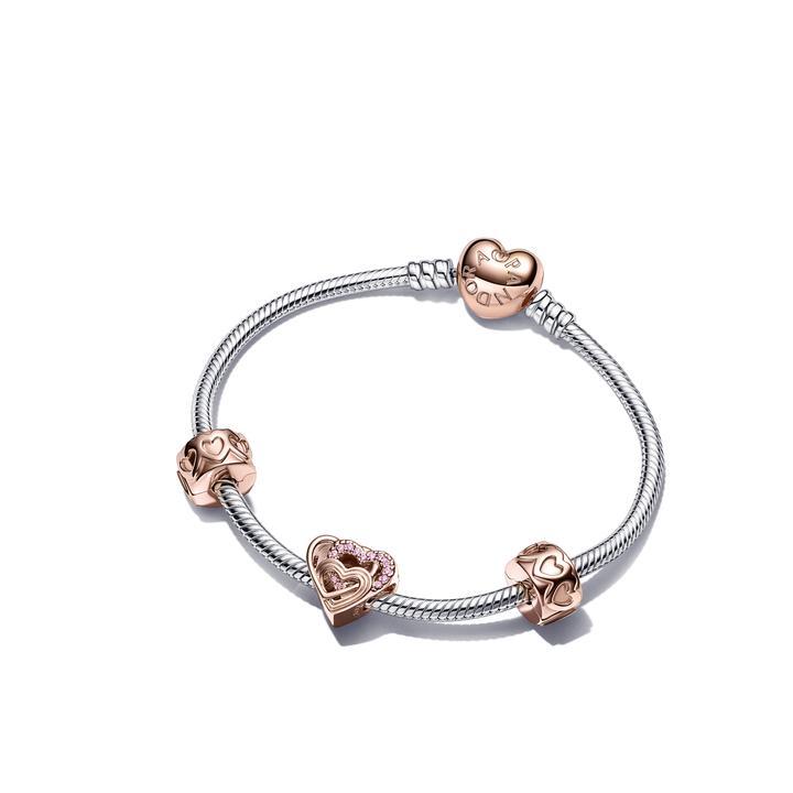 Pandora Moments Cubic Zirconia 14K Rose Gold-Plated Sparkling Shooting Star  Clasp Bangle Bracelet